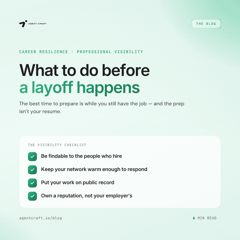What to Do Before a Layoff Happens: The Visibility Checklist