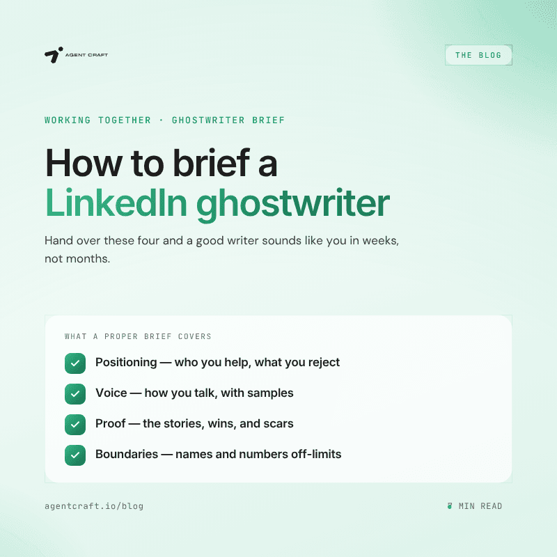 How to Brief a LinkedIn Ghostwriter (and What a Good One Asks)