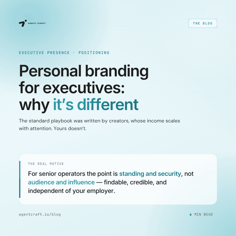 Personal Branding for Executives: Why It Is Different
