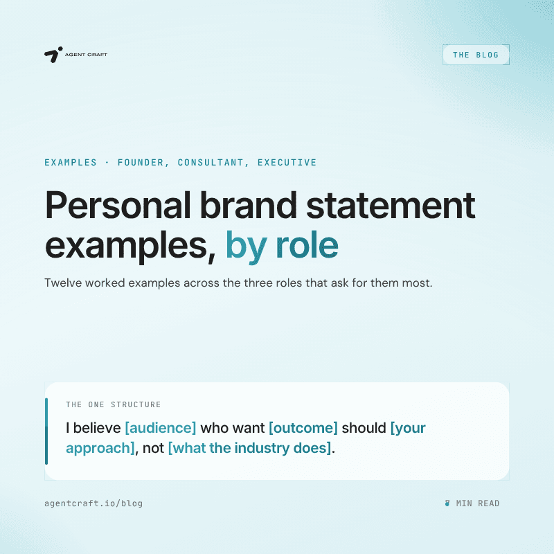 Personal Brand Statement Examples: Founder, Consultant, Executive