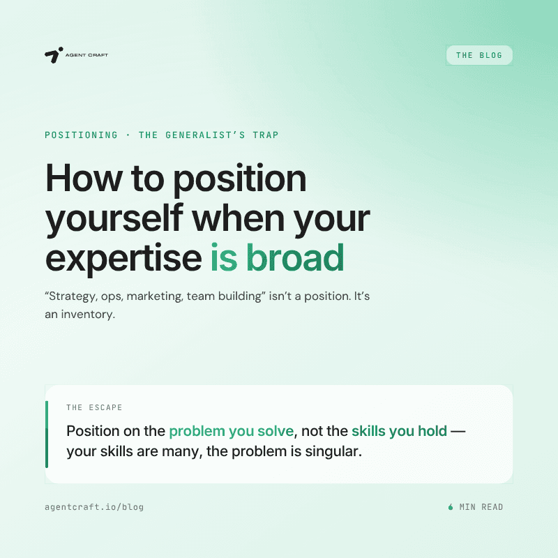 How to Position Yourself When Your Expertise Is Broad