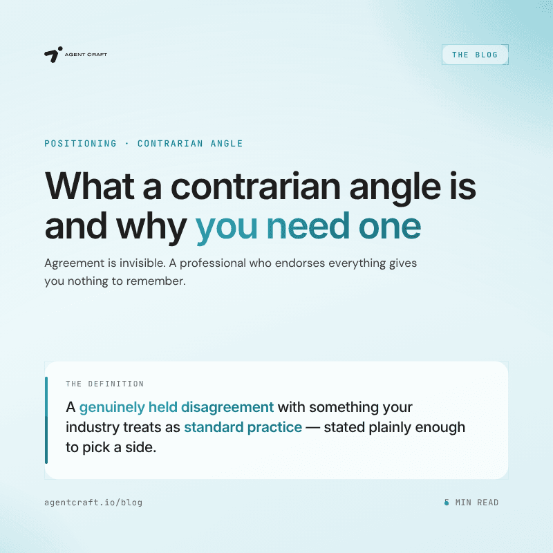 What a Contrarian Angle Is (and Why Positioning Needs One)