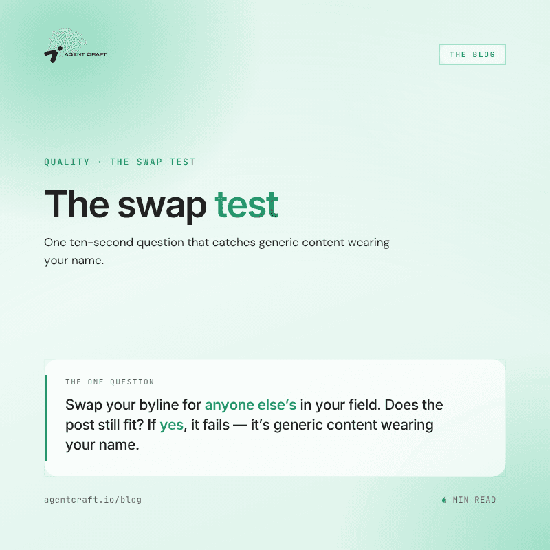 The Swap Test: Could Your Content Have Come From Anyone?