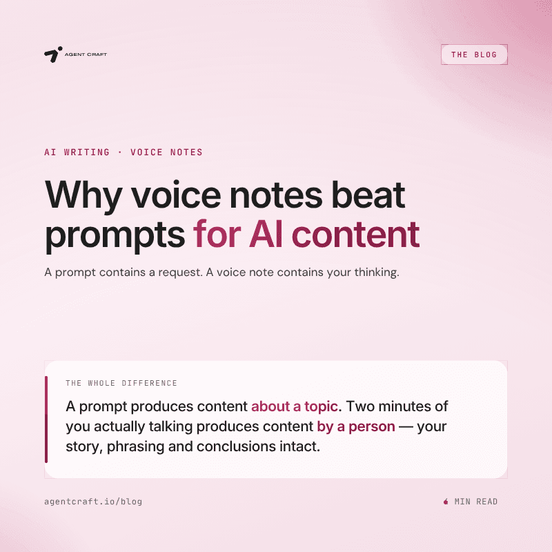 Why Voice Notes Beat Prompts for AI Content