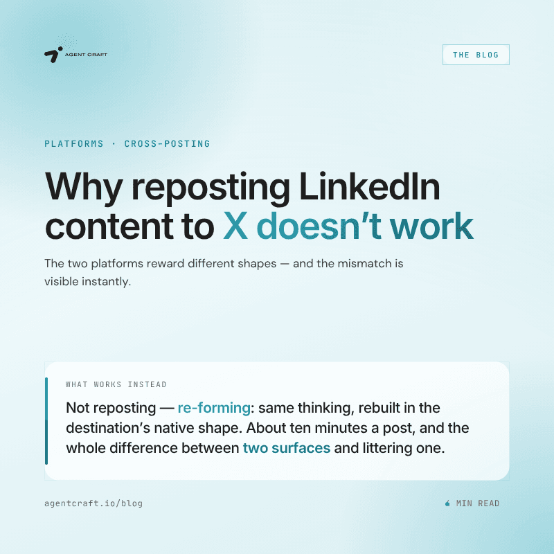 Why Reposting LinkedIn Content to X Does Not Work (and What Does)