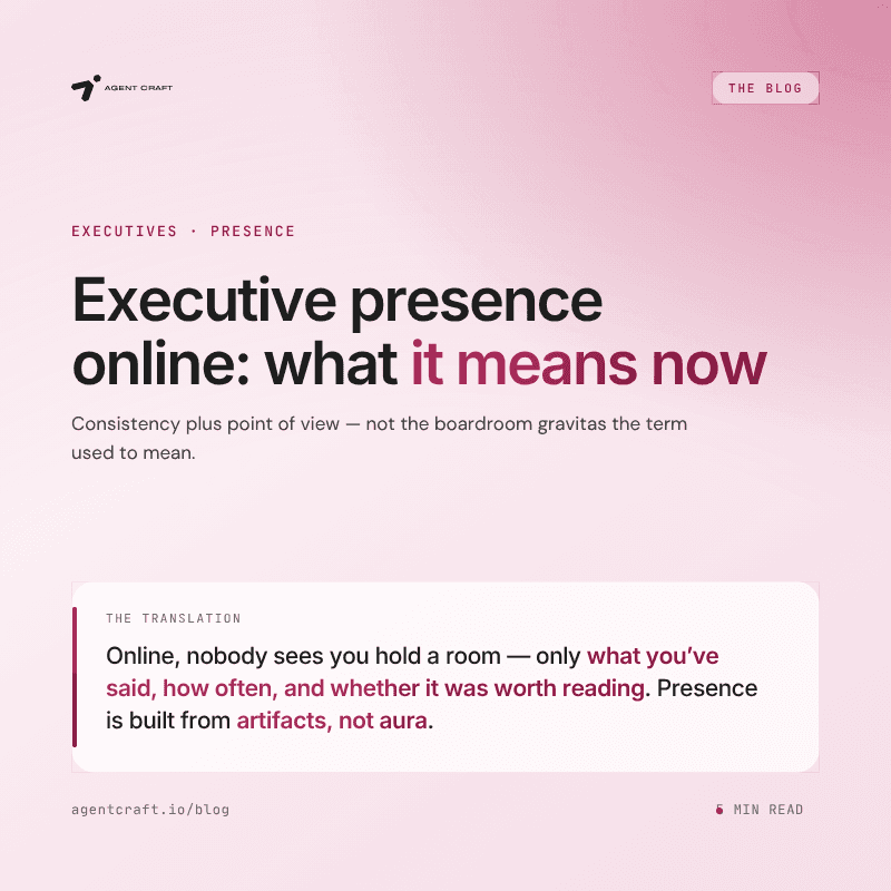 Executive Presence Online: What It Means Now
